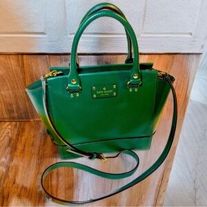 VINTAGE KATE SPADE Wellesley ‘Camryn’ satchel, Boarskin embossed in Nightforest